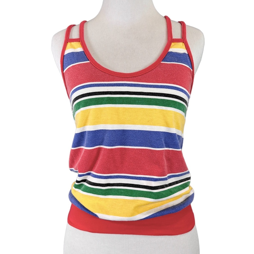 Vintage La Mouche Striped Multicolor Strappy Tank Top